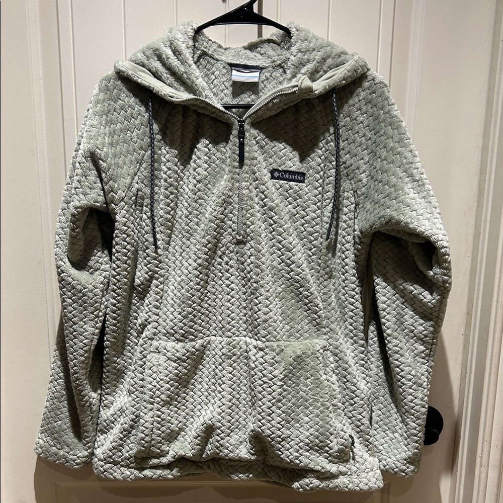 Columbia Textured Green Pullover Hoodie